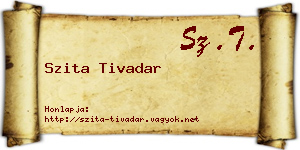 Szita Tivadar névjegykártya